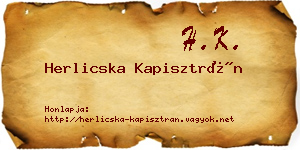 Herlicska Kapisztrán névjegykártya